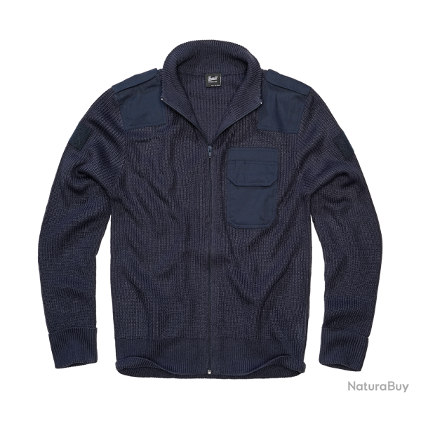 Gilet Brandit BW Cardigan maille polyacrylique col �pais - Bleu Marine / 4XL (62)