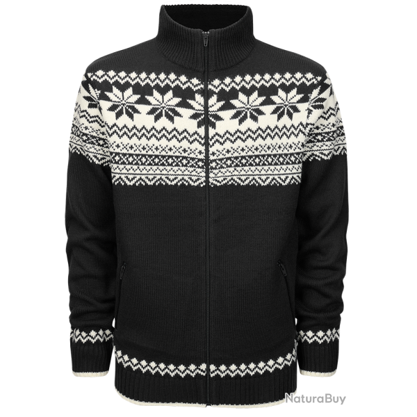 Gilet Brandit Norwegian Cardigan maille polyacrylique - Noir / S