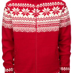 Gilet Brandit Norwegian Cardigan maille polyacrylique - Rouge / 3XL