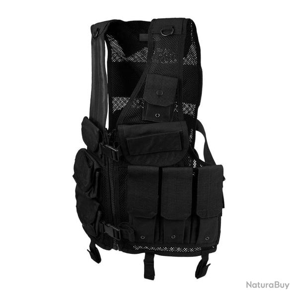 Gilet d'intervention Ares de s�curit� en maille a�r�e, boucles - Noir