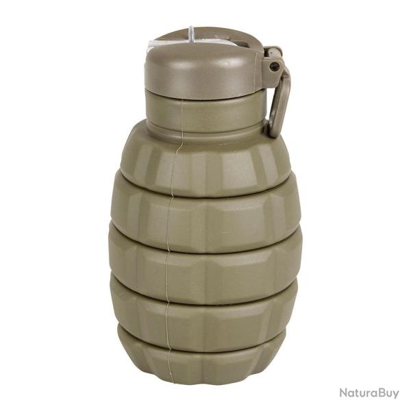 Gourde pliable Ares en silicone alimentaire extensible - Kaki / L