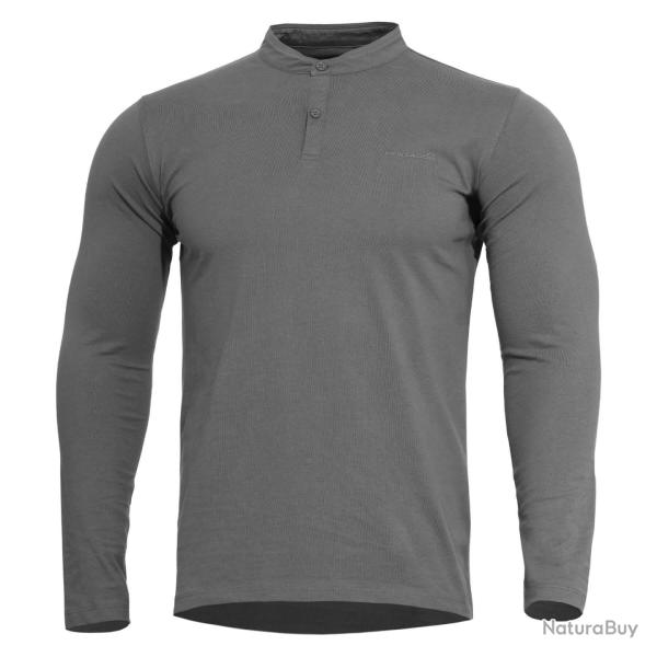 Haut � col mandarin Pentagon Romeo 2.0 coton 190 g/m� certifi� - Gris loup / M