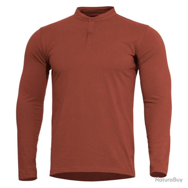 Haut � col mandarin Pentagon Romeo 2.0 coton 190 g/m� certifi� - Bordeaux / M