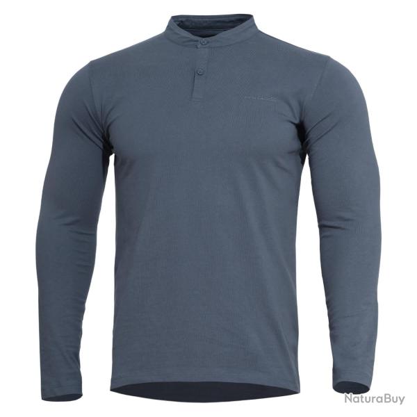 Haut � col mandarin Pentagon Romeo 2.0 coton 190 g/m� certifi� - Bleu charbon / XL