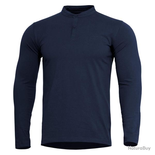 Haut � col mandarin Pentagon Romeo 2.0 coton 190 g/m� certifi� - Bleu nuit / 3XL