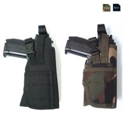 Holster MOLLE Patrol Equipement polyester d&eacute;perlant r&eacute;glable - Camouflage / Gaucher