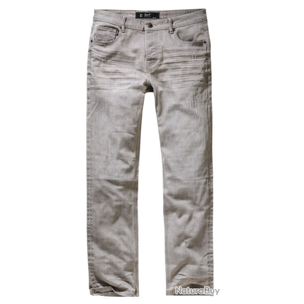 Jean Brandit Jake Denim coton extensible d�lav� � la pierre - Denim gris / 30 (76 cm) / 86 cm (34 po