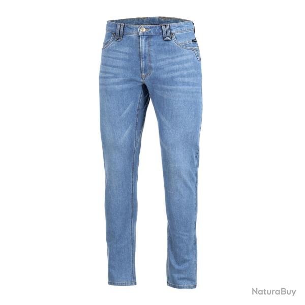 Jeans tactique Pentagon Jason 62,3 % coton Cordura passants - Bleu indigo clair / 44 / 34"