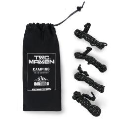 Jeu de 4 cordelettes Tac Maven de 2,2 m en polyester 7 brins - Noir