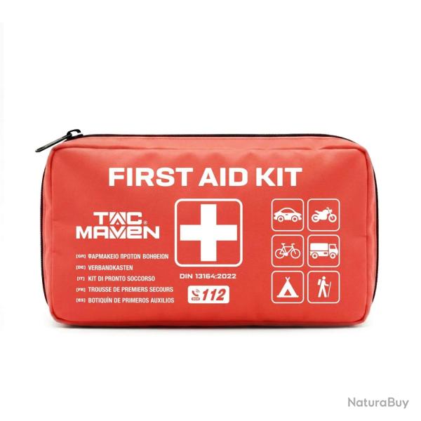 Kit de premiers secours Tac Maven conforme DIN 13164:2022 - Rouge / Taille unique