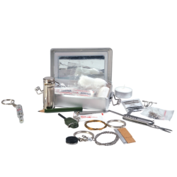 Kit de survie Mil-Tec avec bo&icirc;te en aluminium - Grey