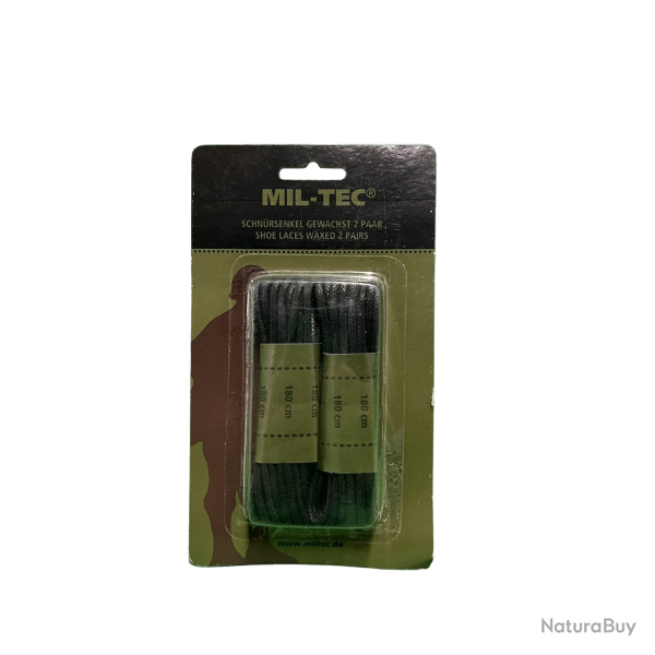 Lacets Mil-Tec - Noir / 180 cm