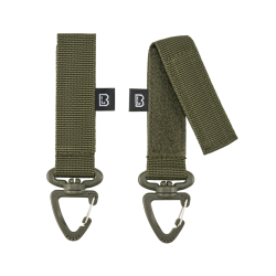 Mousqueton Brandit rotatif triangulaire, lot de 2 - Vert olive