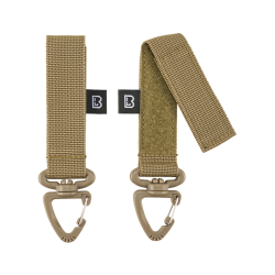 Mousqueton Brandit rotatif triangulaire, lot de 2 - Camel