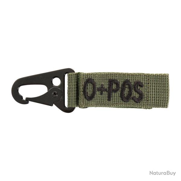Mousqueton porte-cl�s Ares � corps m�tallique et sangle brod�e groupe sanguin O positif - Autre