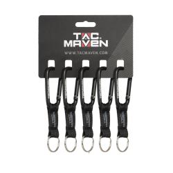 Mousquetons porte-mat&eacute;riel Tac Maven en aluminium 7 mm - Noir / Taille unique