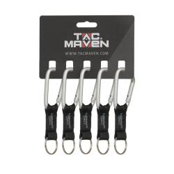Mousquetons porte-mat&eacute;riel Tac Maven en aluminium 7 mm - Argent / Taille unique