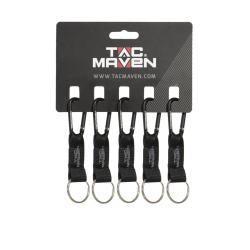 Mousquetons utilitaires Tac Maven en aluminium dormant de 5 mm, lot de 5 - Noir / Taille unique