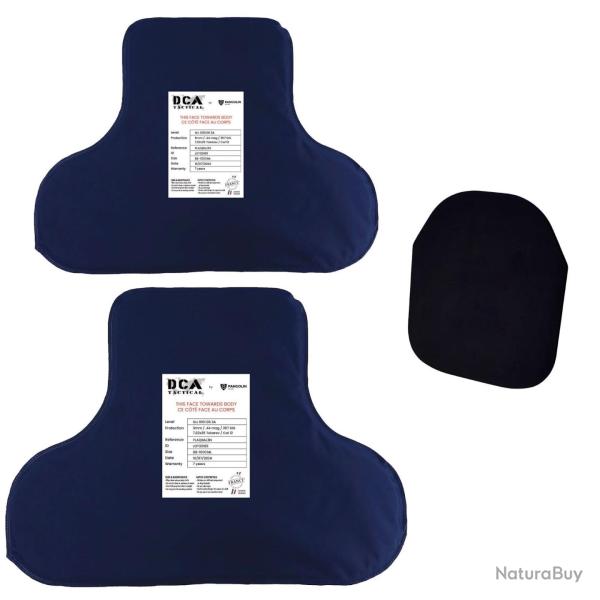 Pack balistique 2 plaques NIJ IIIA et plaque anti-trauma - Autre / 76-82 M