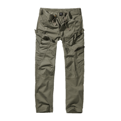 Pantalon Brandit Adven Slim Fit coton extensible assise - Vert olive / XL