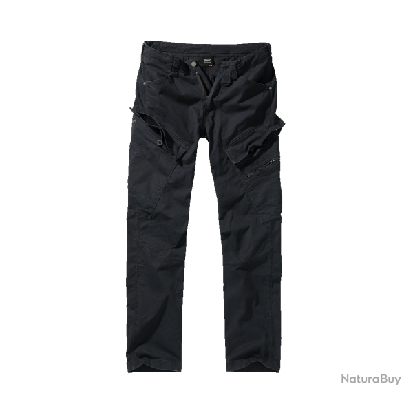 Pantalon Brandit Adven Slim Fit coton extensible assise - Noir / L