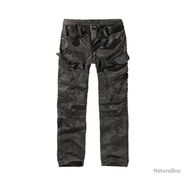Pantalon Brandit Adven Slim Fit coton extensible assise - Dark Camo / L