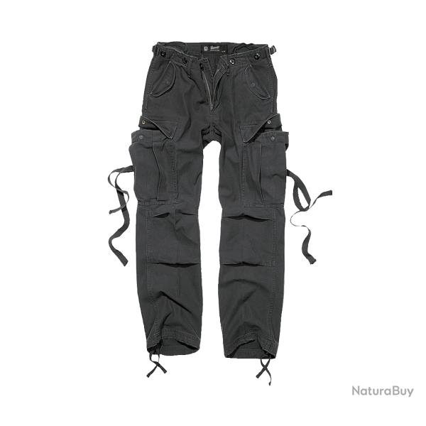 Pantalon Brandit M65 coupe femme en coton ample avec sangles - Noir / 33