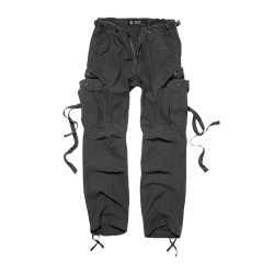 Pantalon Brandit M65 coupe femme en coton ample avec sangles - Noir / 35 EU