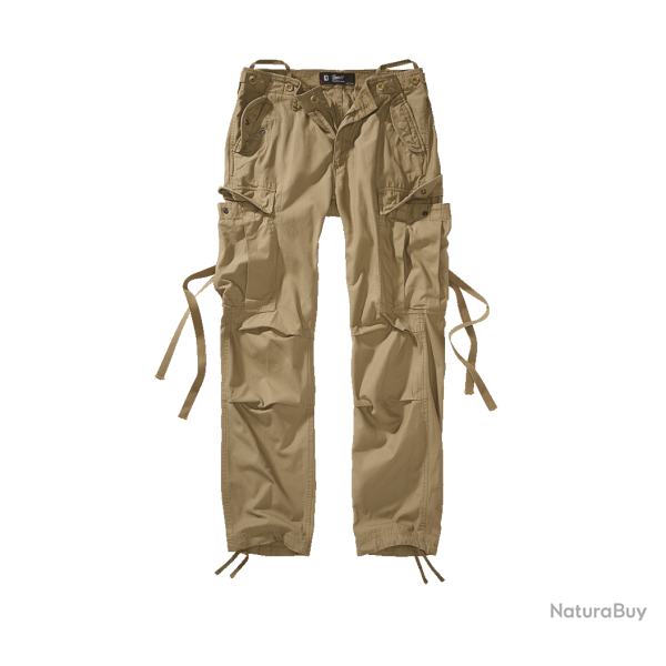 Pantalon Brandit M65 coupe femme en coton ample avec sangles - Camel / 34