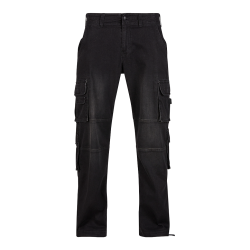 Pantalon cargo Brandit Denim coton-polyester huit poches - Noir / 34 (86 cm) / 91 cm (36 pouces)
