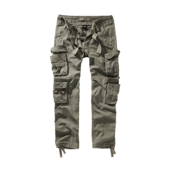 Pantalon cargo Brandit Pure Slim Fit coton 100 % huit poches - Vert olive / 5XL