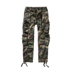 Pantalon cargo Brandit Pure Slim Fit coton 100 % huit poches - Woodland / S