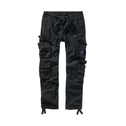 Pantalon cargo Brandit Pure Slim Fit coton 100 % huit poches - Noir / 3XL