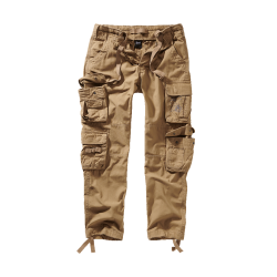 Pantalon cargo Brandit Pure Slim Fit coton 100 % huit poches - Beige / 5XL