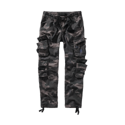 Pantalon cargo Brandit Pure Slim Fit coton 100 % huit poches - Dark Camo / L