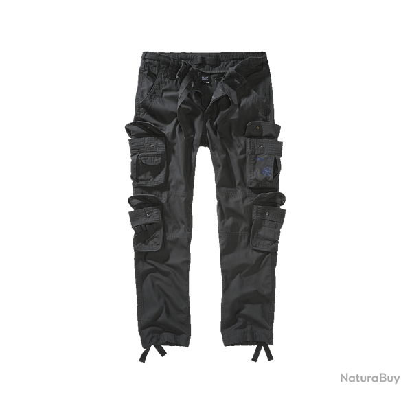 Pantalon cargo Brandit Pure Slim Fit coton 100 % huit poches - Anthracite / 3XL