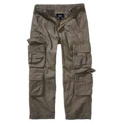 Pantalon enfant Brandit Pure Vintage coton huit poches - Vert olive / 134/140 cm