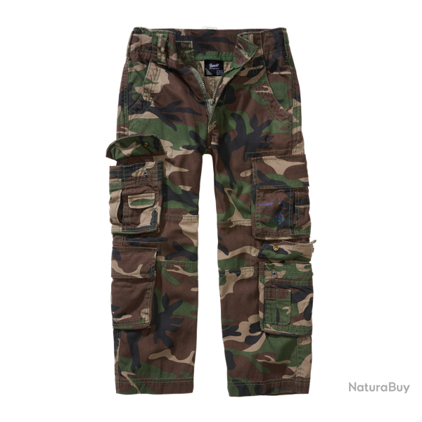 Pantalon enfant Brandit Pure Vintage coton huit poches - Woodland / 122/128 cm