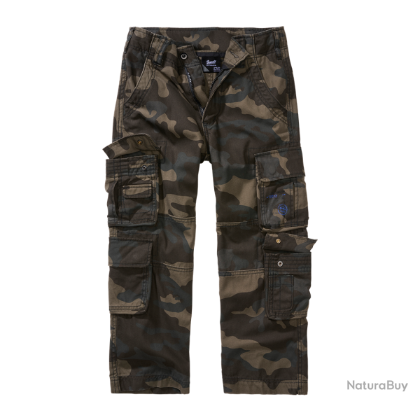 Pantalon enfant Brandit Pure Vintage coton huit poches - Dark Camo / 122/128 cm