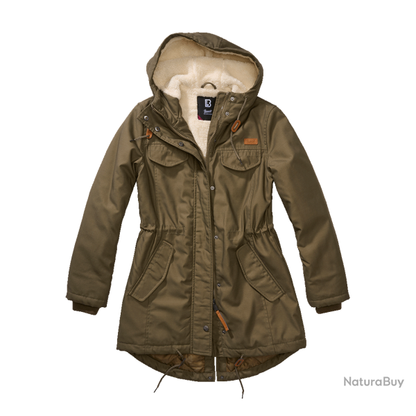 Parka Brandit Marsh Lake coupe femme � pans longs - Vert olive / 5XL