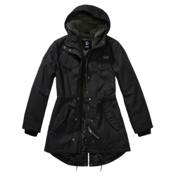 Parka Brandit Marsh Lake coupe femme &agrave; pans longs - Noir / 2XL