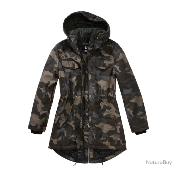 Parka Brandit Marsh Lake coupe femme � pans longs - Dark Camo / XL