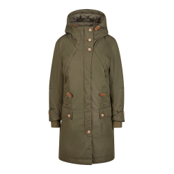 Parka Brandit Mayleene coupe femme longue capuche doubl&eacute;e - Vert olive / XS