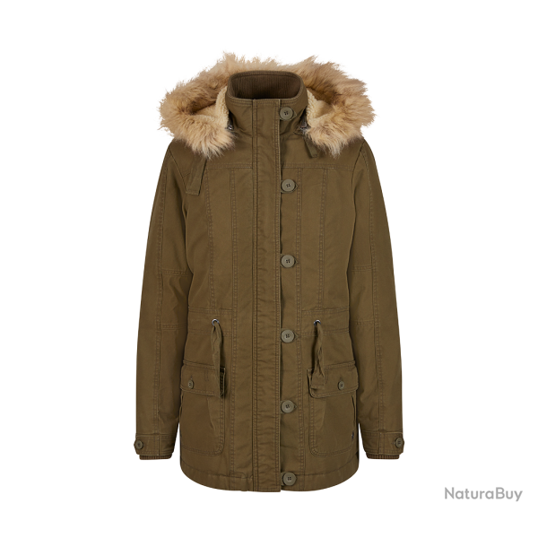 Parka Brandit Nila coupe femme en coton doubl�e - Vert olive / 2XL