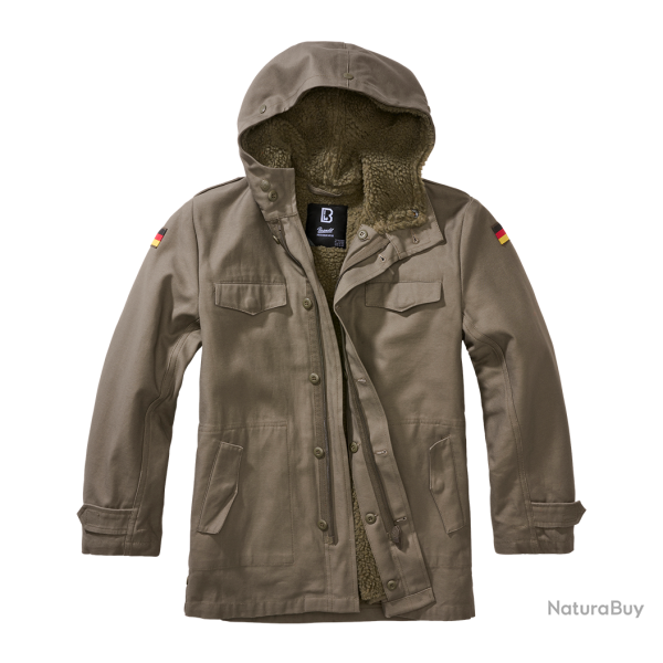 Parka enfant Brandit BW coton doublure d'hiver amovible - Vert olive / 146/152 cm