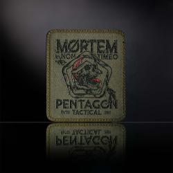 Patch moral Pentagon Mortem Non Timeo tiss&eacute; polyester - Multicolore