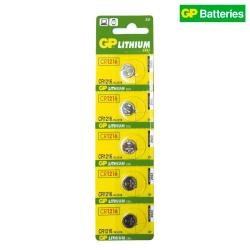 Pile bouton lithium GP CR1216 pour montre et cl&eacute; de v&eacute;hicule, lot de 5 - Autre