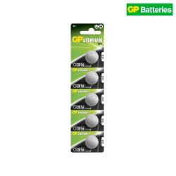 Pile bouton lithium GP CR2016 20 mm pour cl&eacute; et t&eacute;l&eacute;commande, lot de 5 - Autre