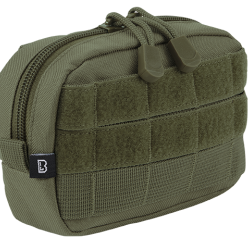 Pochette Brandit MOLLE Compact &agrave; glissi&egrave;re poche filet - Vert olive