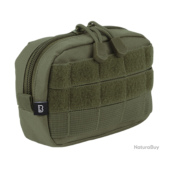 Pochette Brandit MOLLE Compact � glissi�re poche filet - Vert olive